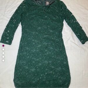 Vince Camuto Green Cowl Neck Long Sleeve Sheath Dress